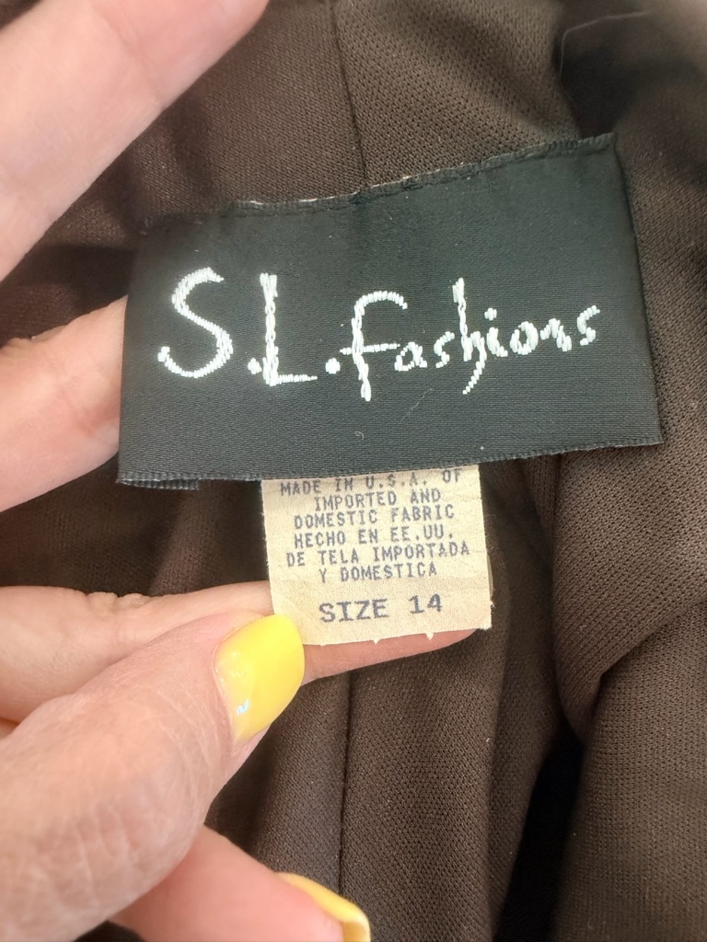 S.L. Fashions Brown Dress with Ruffle Detail - Picture 5 of 6